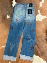 Load image into Gallery viewer, Western Print Mid Rise Boyfriend Jeans