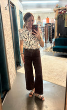 Load image into Gallery viewer, Choco Brown High Rise Crop Jean

