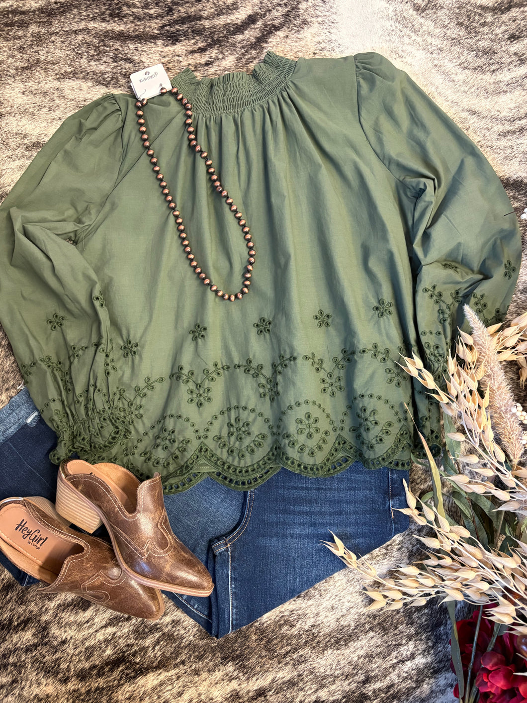 Prairie Olive Blouse