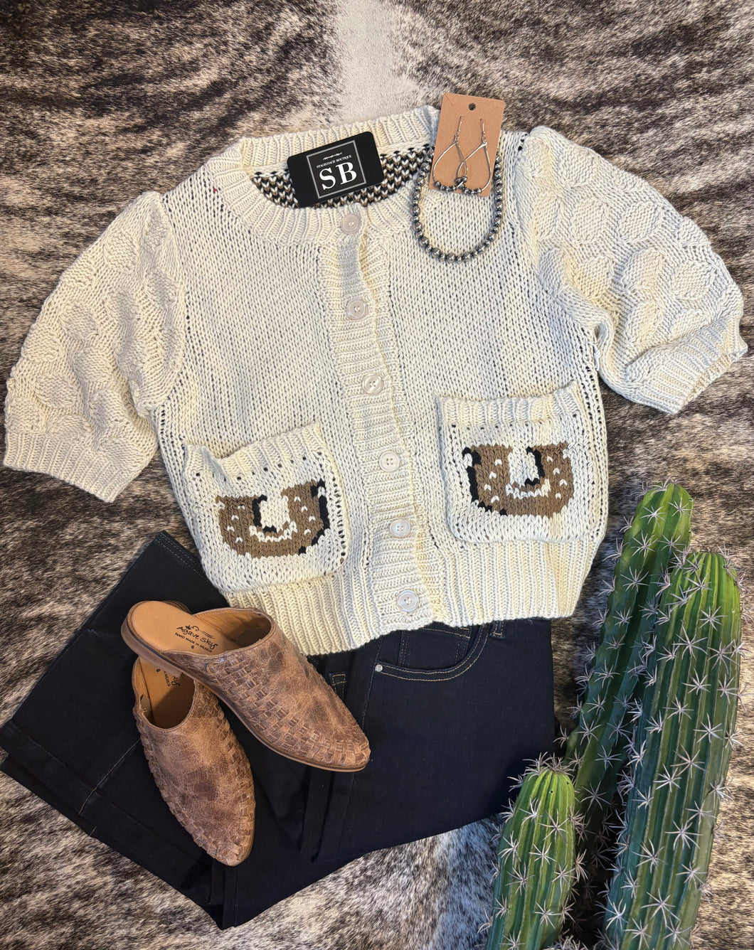 Horsin' Around Button-Up Cardigan