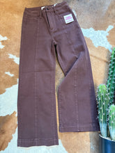 Load image into Gallery viewer, Choco Brown High Rise Crop Jean
