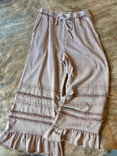 Load image into Gallery viewer, Mocha Mineral Washed Ruffle Pants
