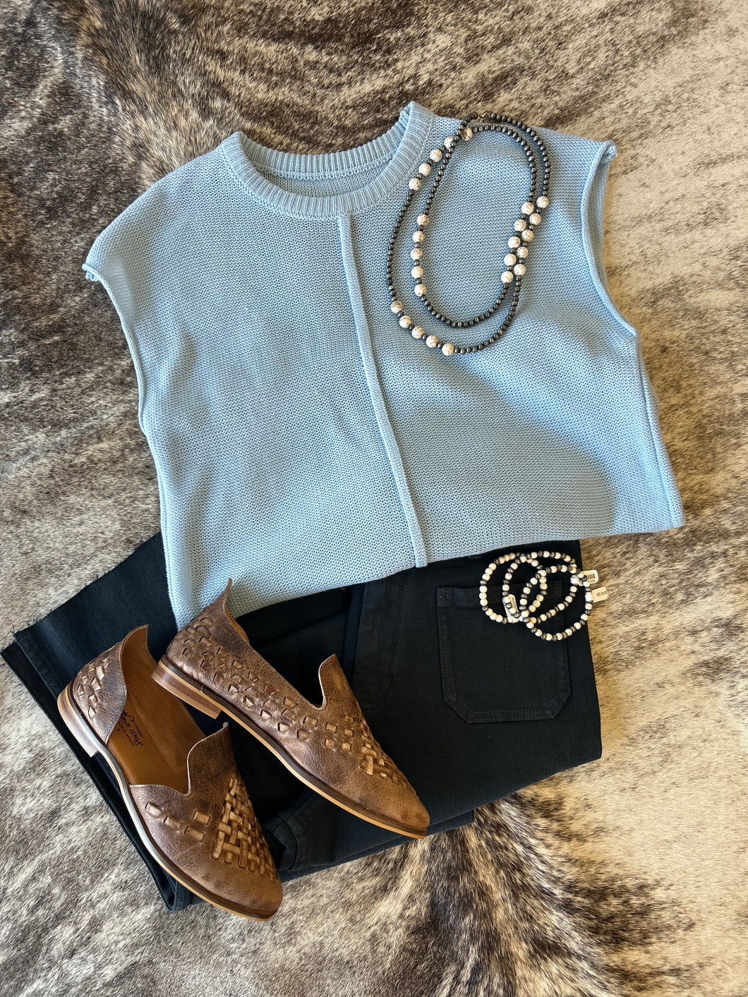 Light Blue Sleeveless Sweater