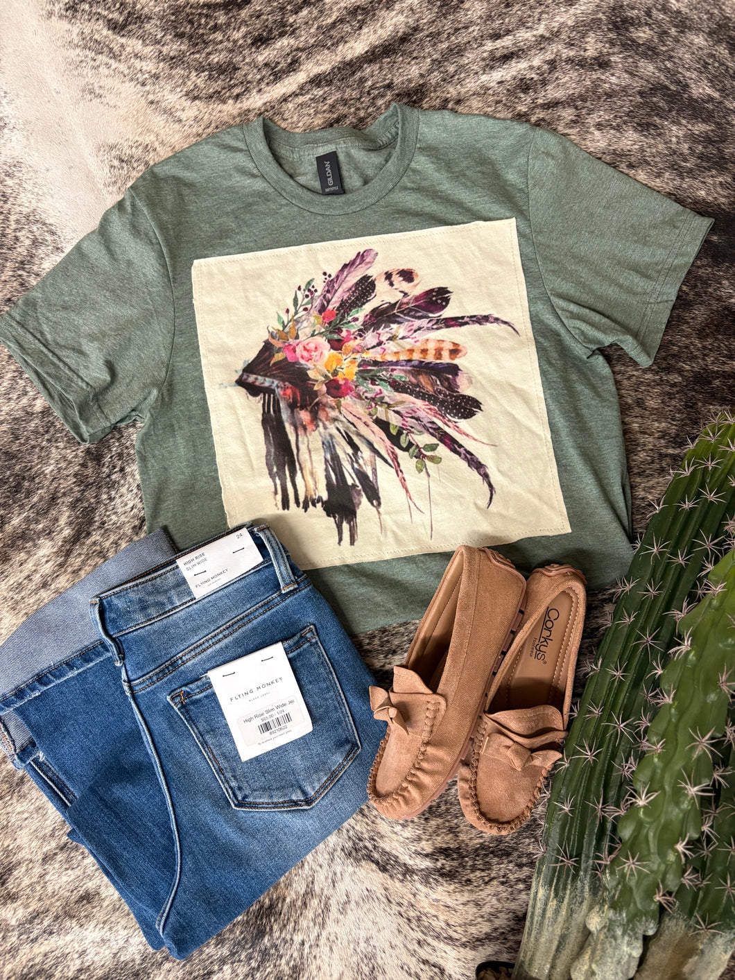 Headdress Indian Patch Tee