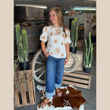 Load image into Gallery viewer, Cream and Rust Embroidered Blouse

