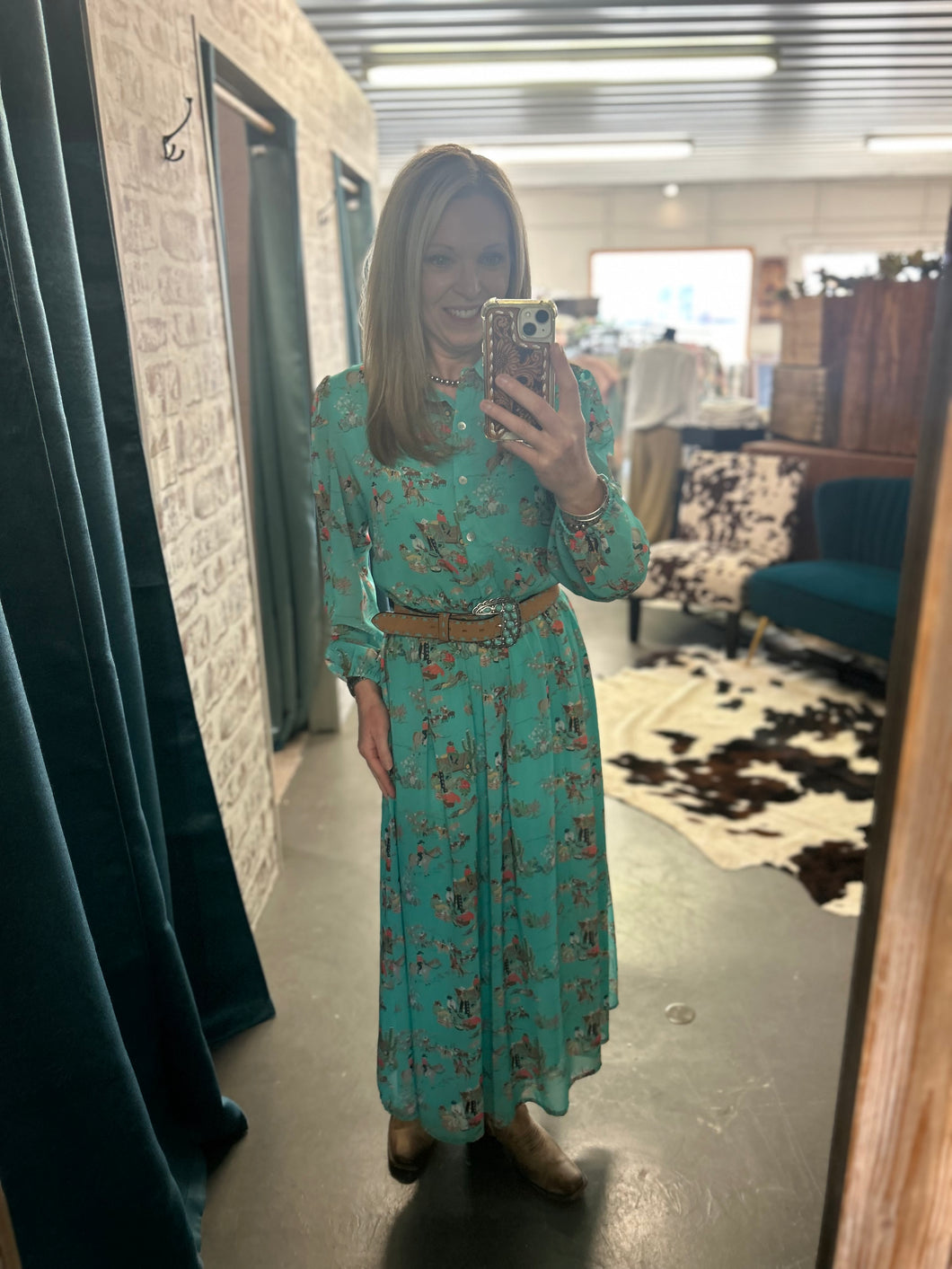 Turquoise Wagon Dress
