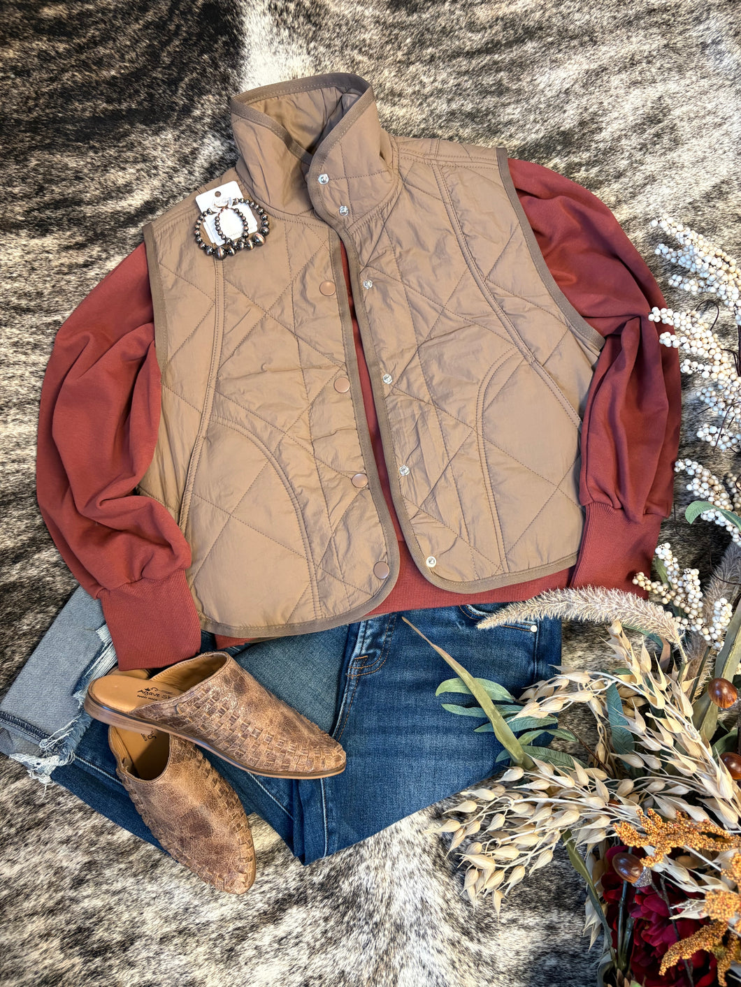 Snap Front Puffer Vest