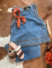 Load image into Gallery viewer, Embroidered Detail Denim Set
