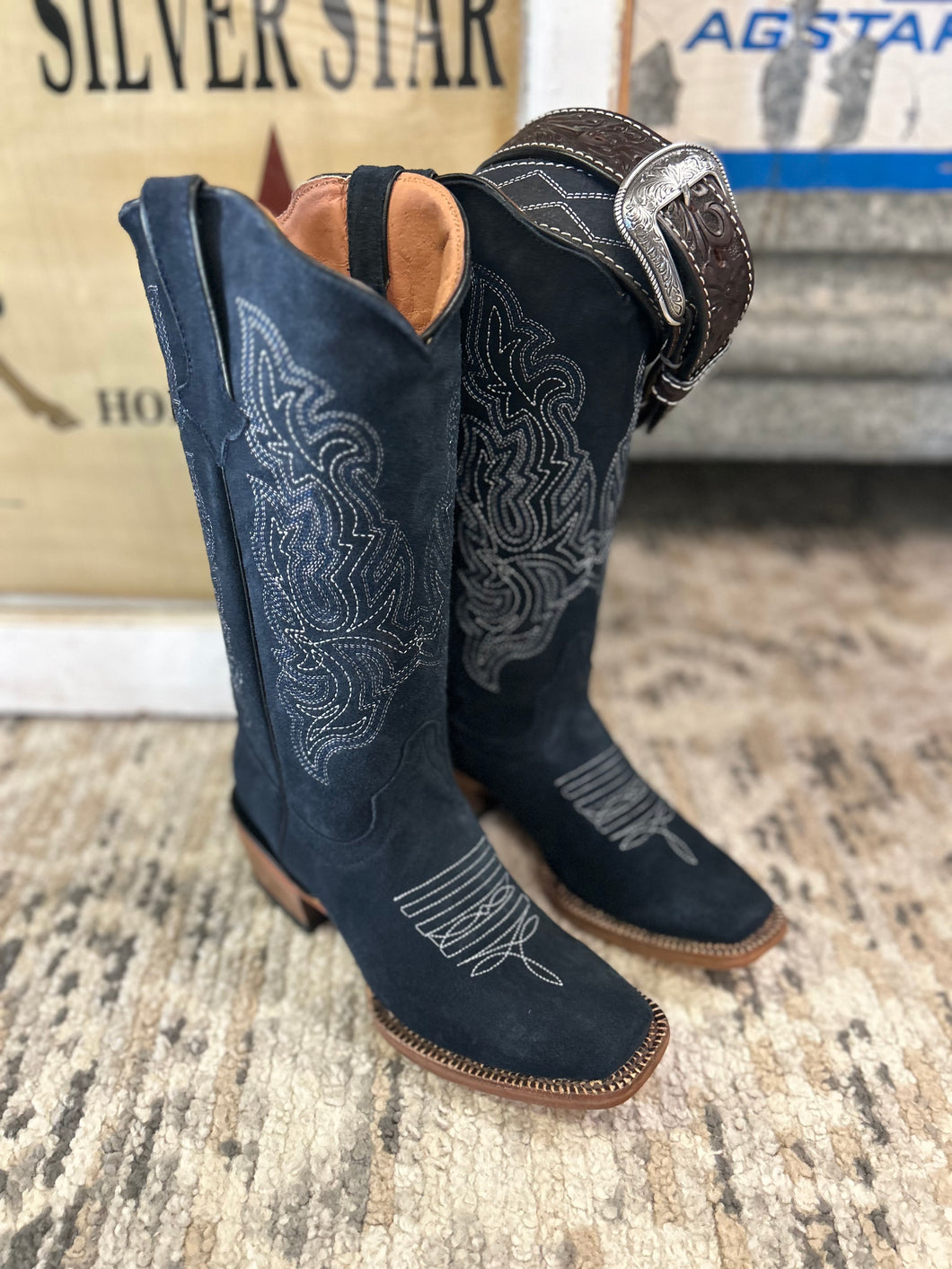 Women's Navy Suede Boot