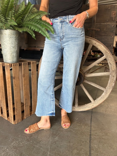 High Rise Wide Crop Jean