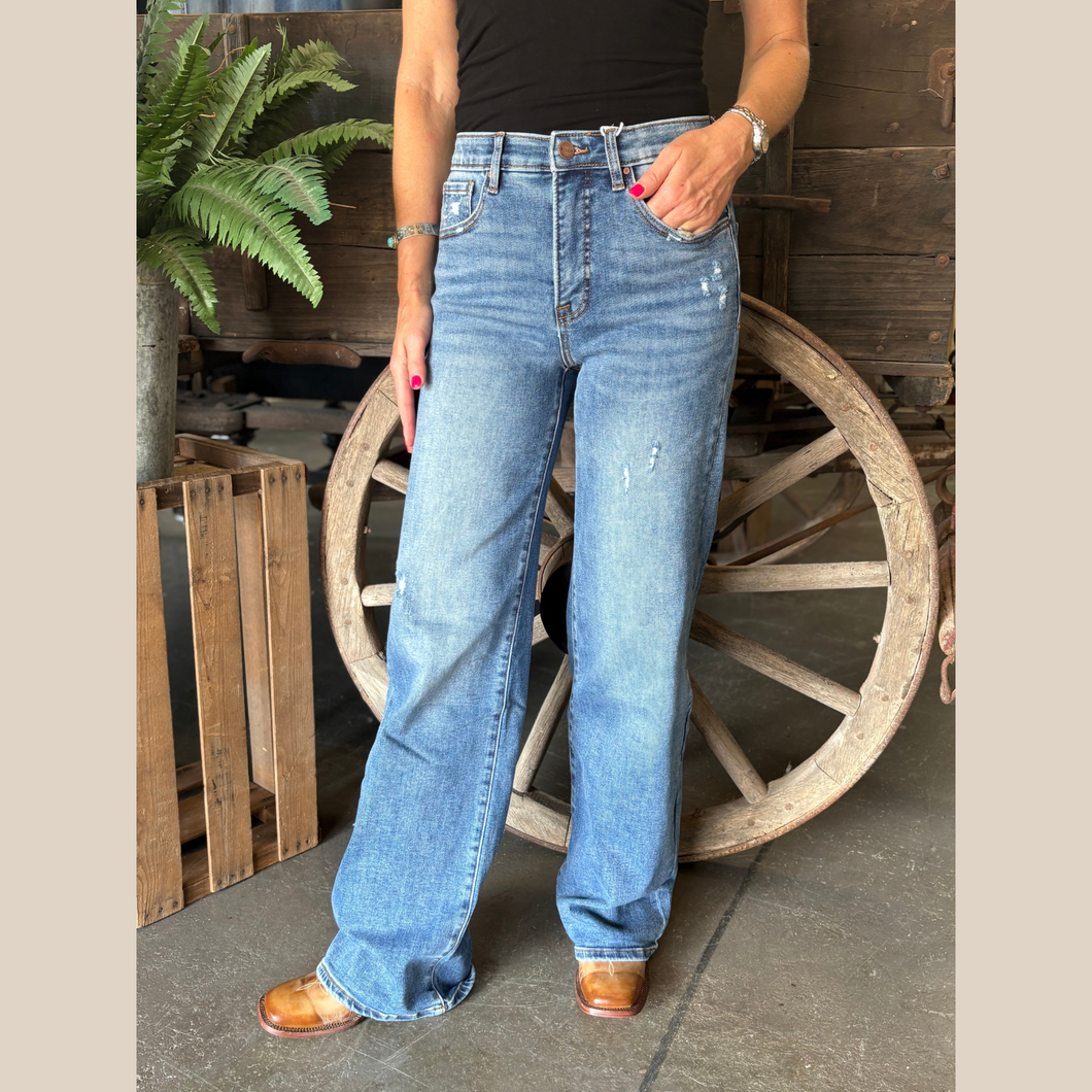 High Rise Wide Leg Tummy Control Jean
