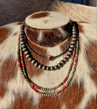 Load image into Gallery viewer, Sterling Pearls with Stone Necklace
