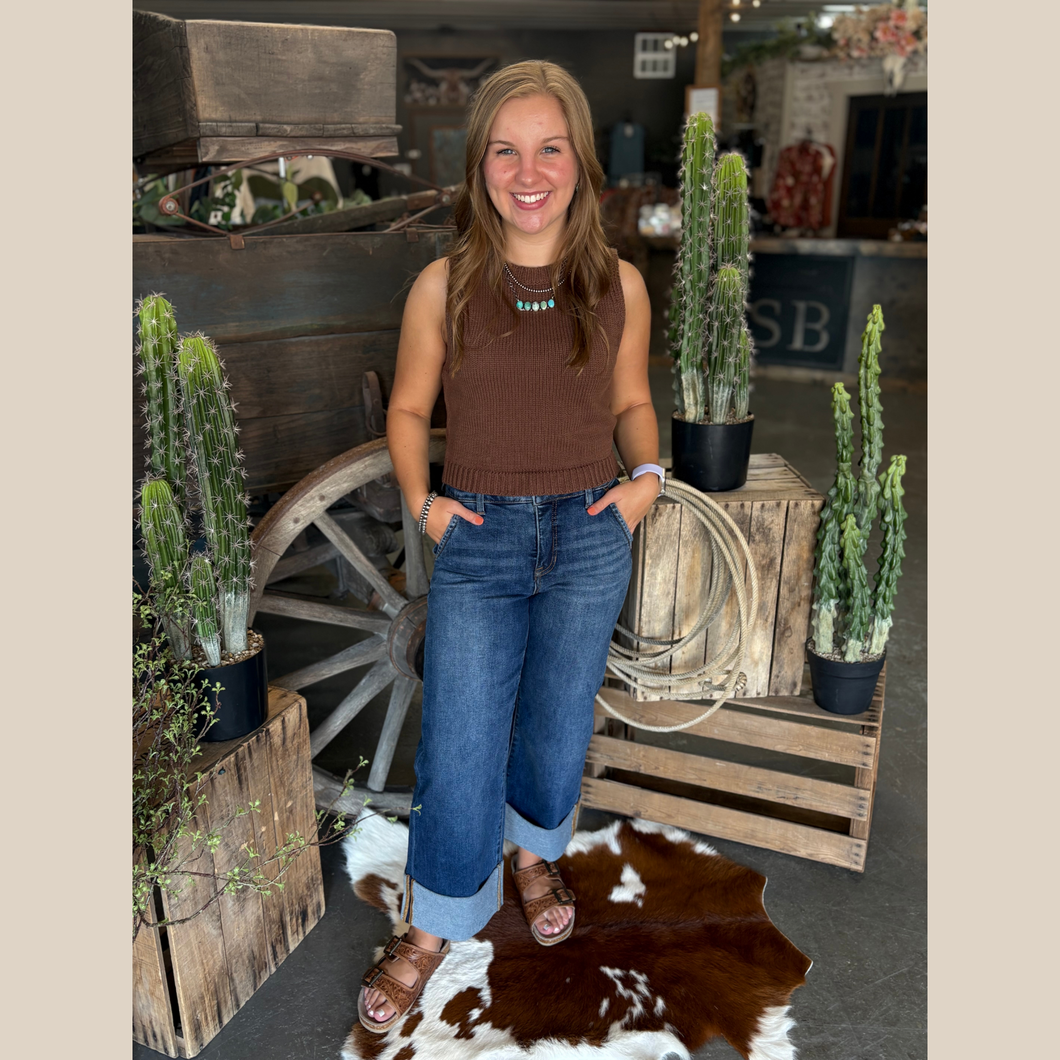 The Mocha Breeze Sleeveless Sweater