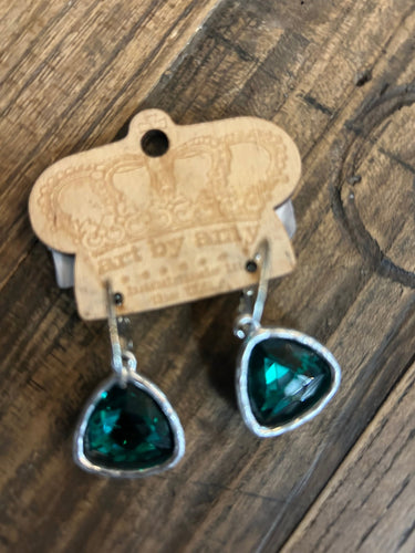 Emerald Triangle Earrings - Stagecoach Boutique