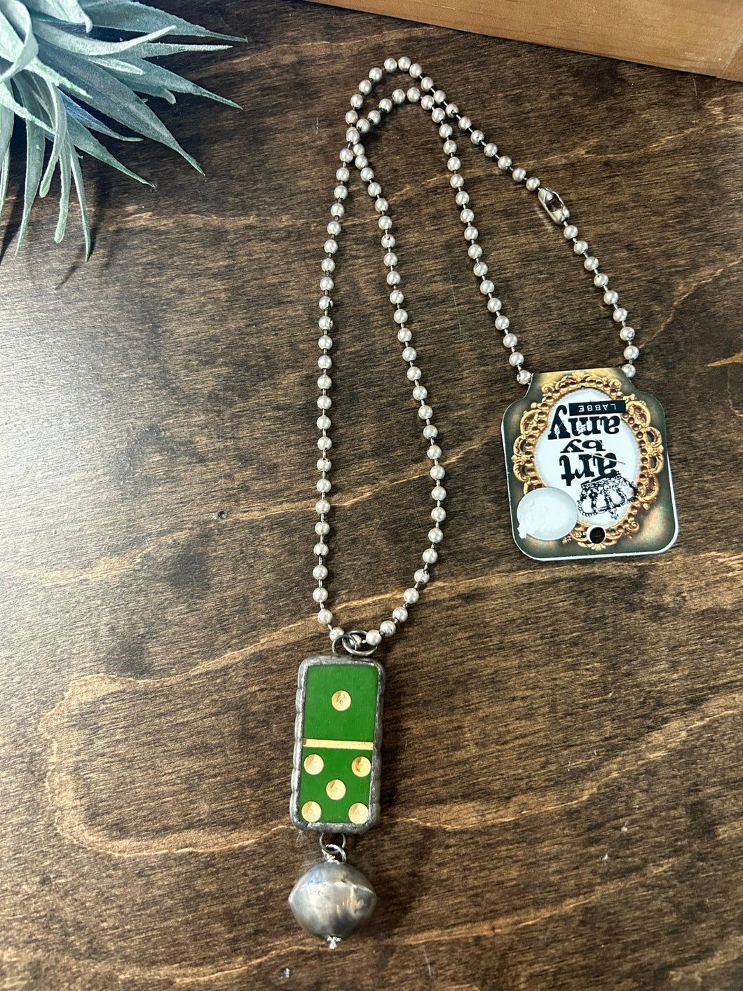 Green Domino Necklace - Stagecoach Boutique
