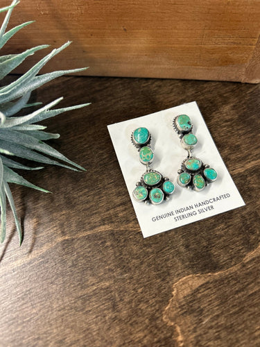 Handmade Sonoran Gold/Turq Earrings - Stagecoach Boutique
