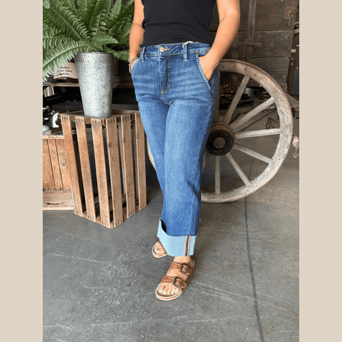 High Rise Crop Wide Cuff - Stagecoach Boutique