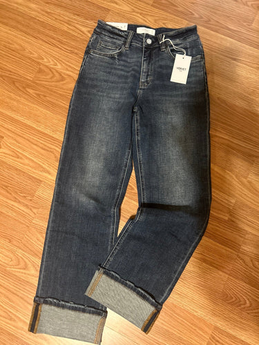 High Rise Cuffed Straight Jean - Stagecoach Boutique