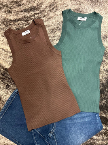 Round Neck Sweater Knit Tank - Stagecoach Boutique