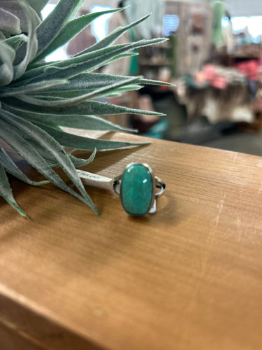 Royston Turquoise Ring size 7 - Scott Skeets Navajo Handmade Sterling Ring - Stagecoach Boutique