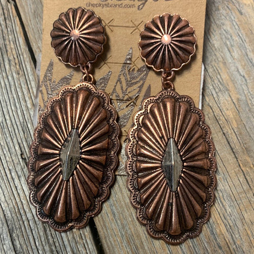 Cindy Bronze Concho Earrings - Stagecoach Boutique